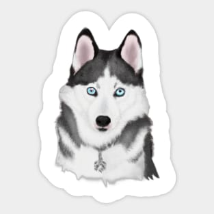 Cute Husky Drawing Sticker